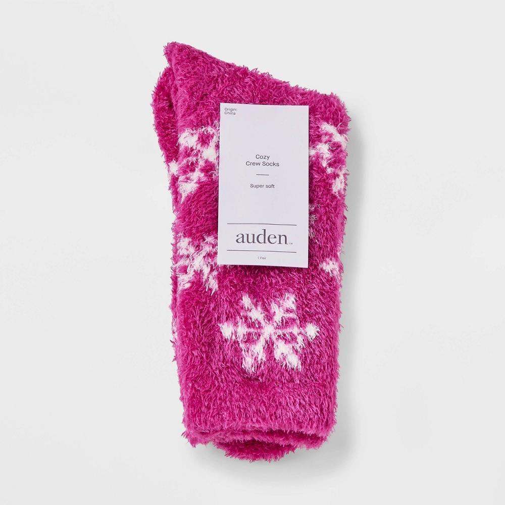 Womens Snowflake Cozy Crew Socks - Auden 4-10 Product Image