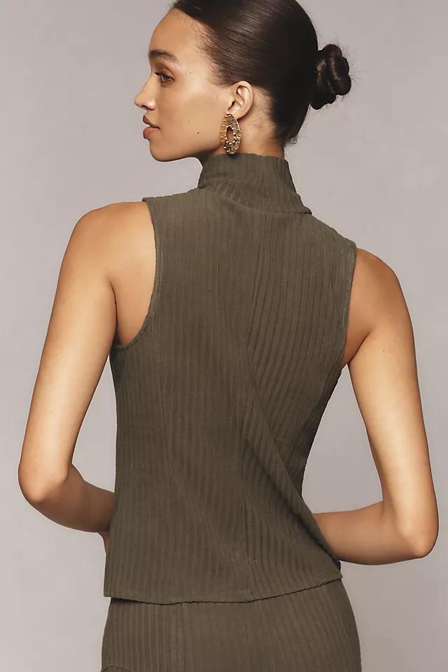 By Anthropologie Mock-Neck Ribbed Knit Tank Product Image