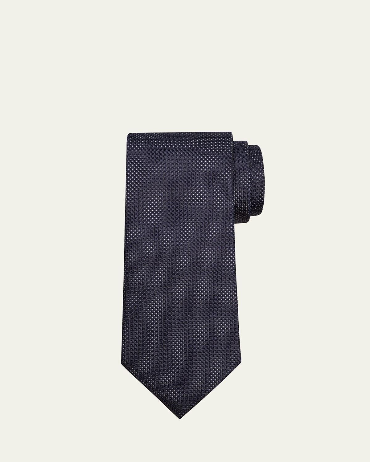 Mens Micro-Geometric Silk Tie Product Image