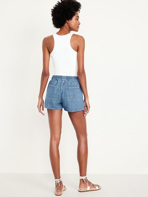 High-Waisted Baggy Jean Shorts -- 3-inch inseam Product Image