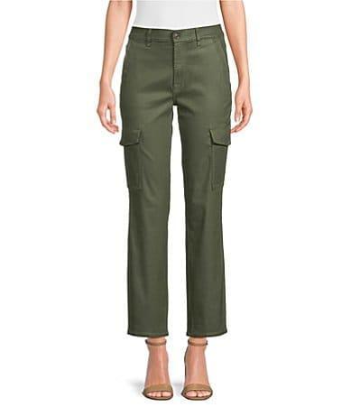 7 For All Mankind Logan Coated Mid Rise Straight Leg Cargo Pant Product Image