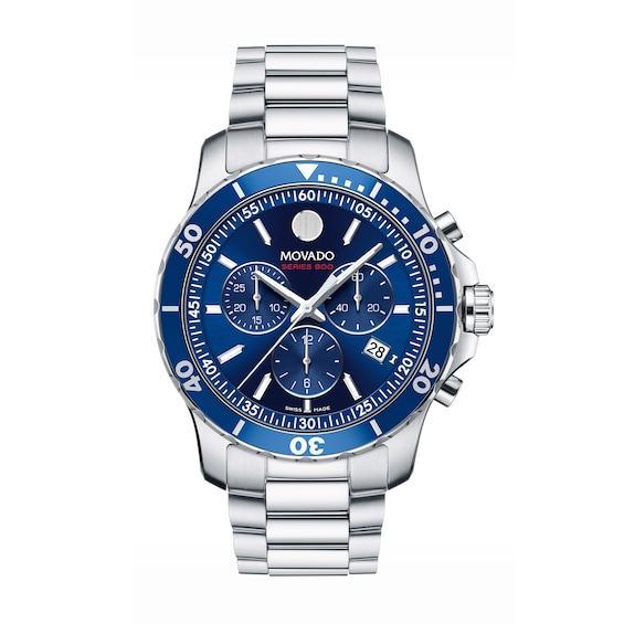 Men's Movado Series 800Â® Chronograph Watch with Blue Dial (Model: 2600141) Product Image