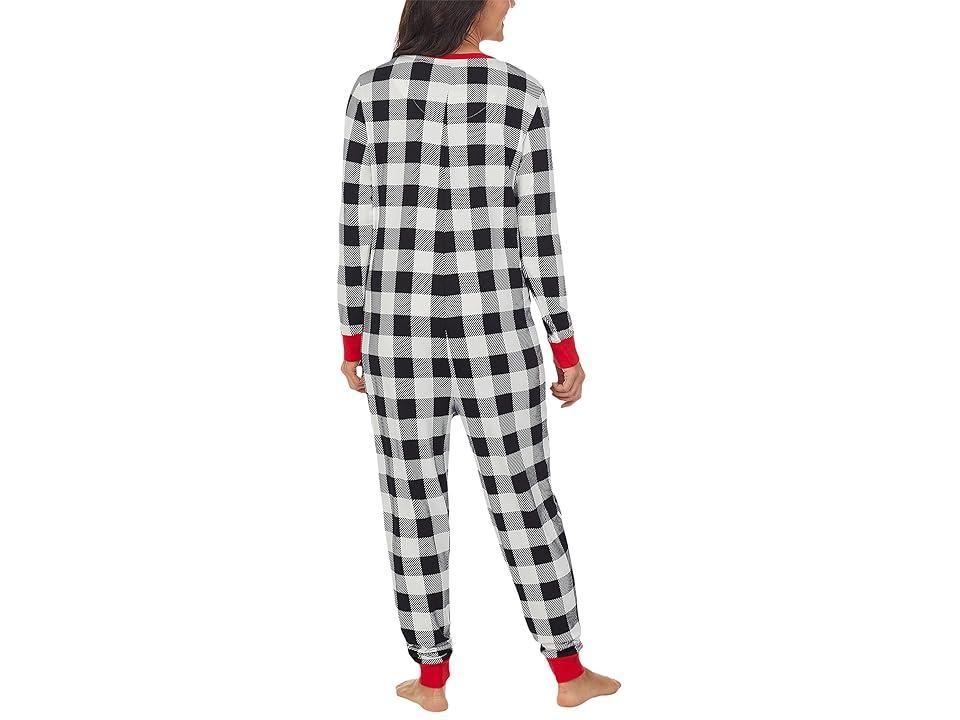 Pajamarama Holiday Gnome Family One-Piece (Black/White Check) Women's Jumpsuit & Rompers One Piece Product Image