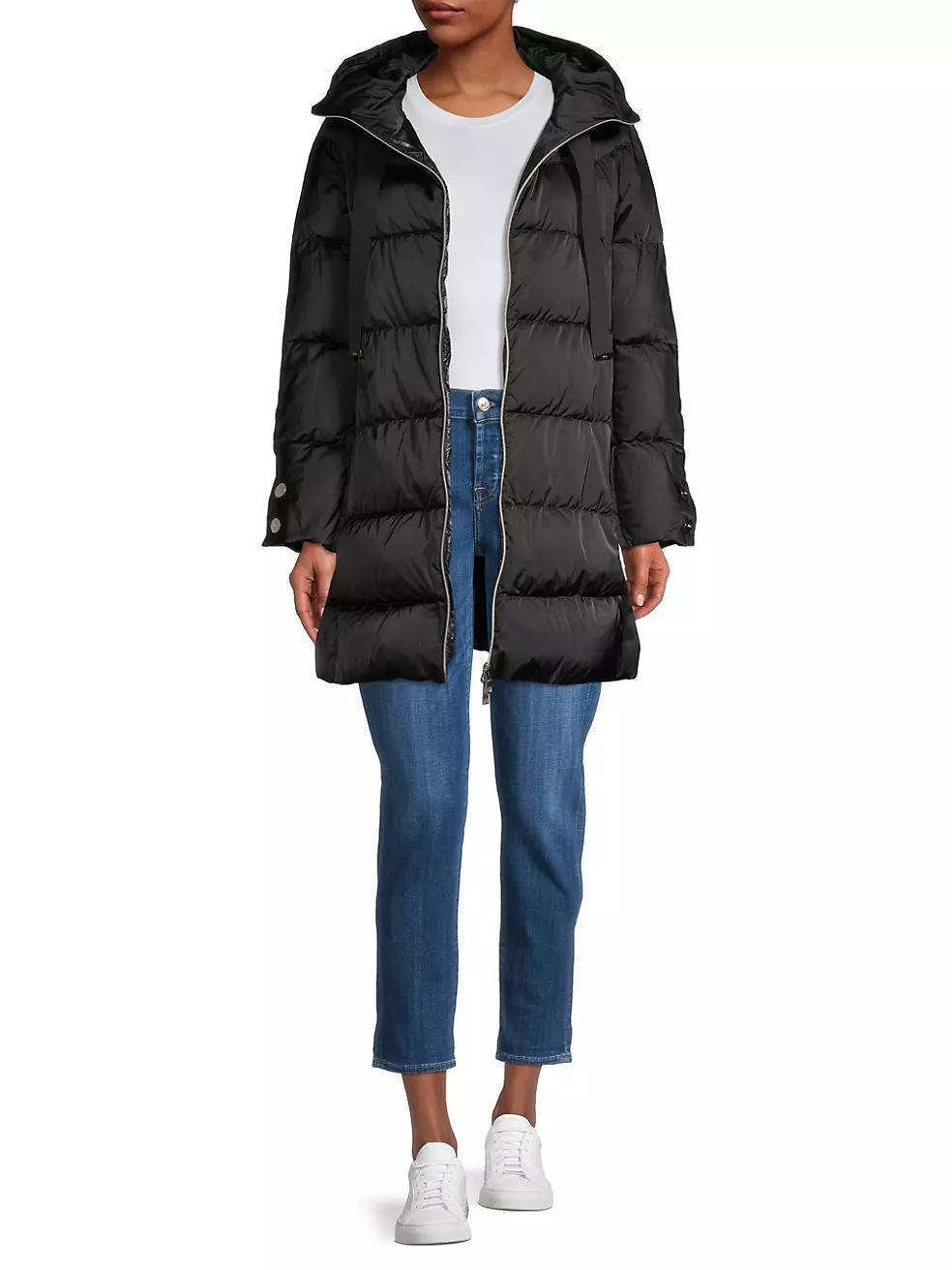 Hooded Sateen Down Jacket Product Image