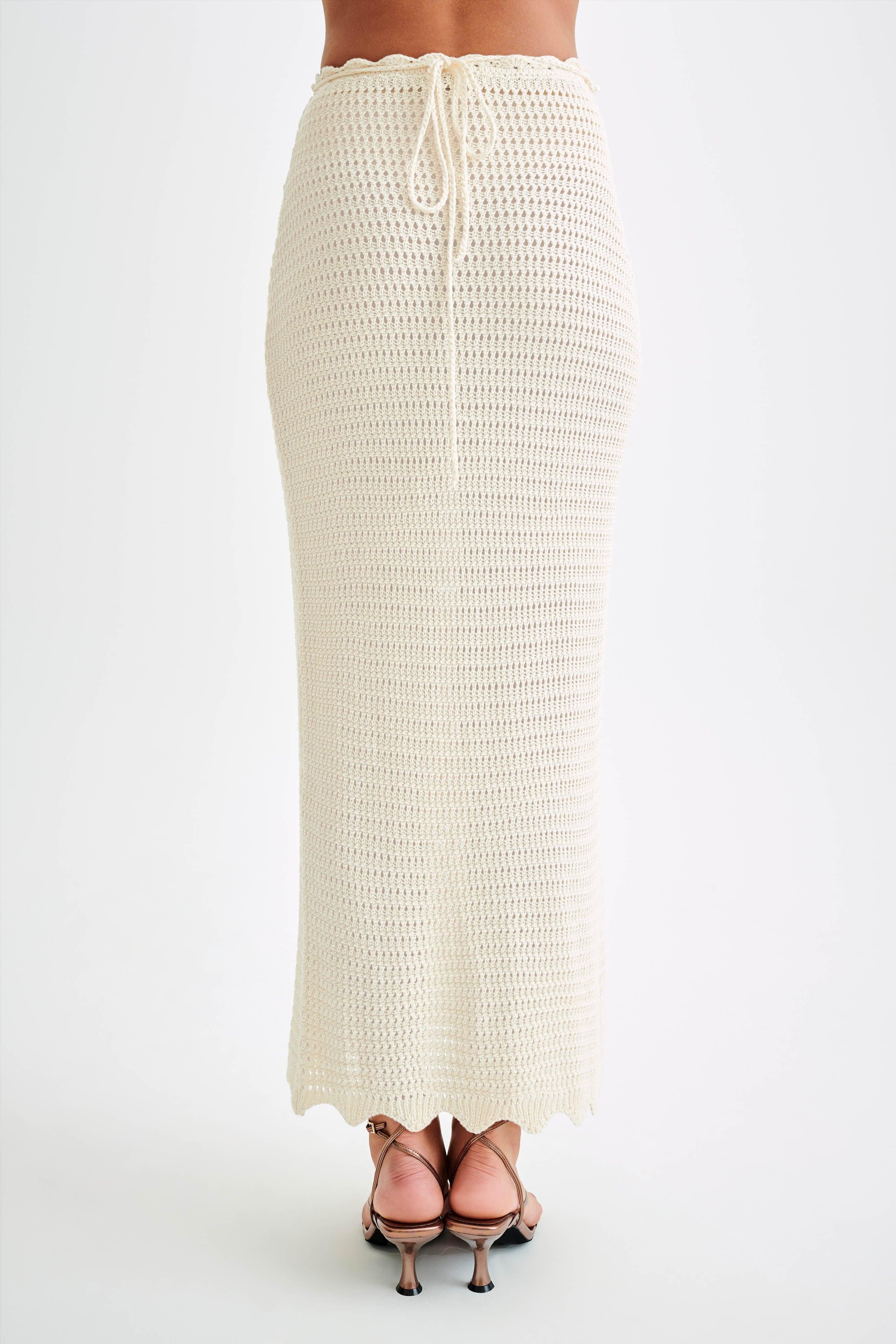 Kira Knit Maxi Skirt - Buttercream Product Image