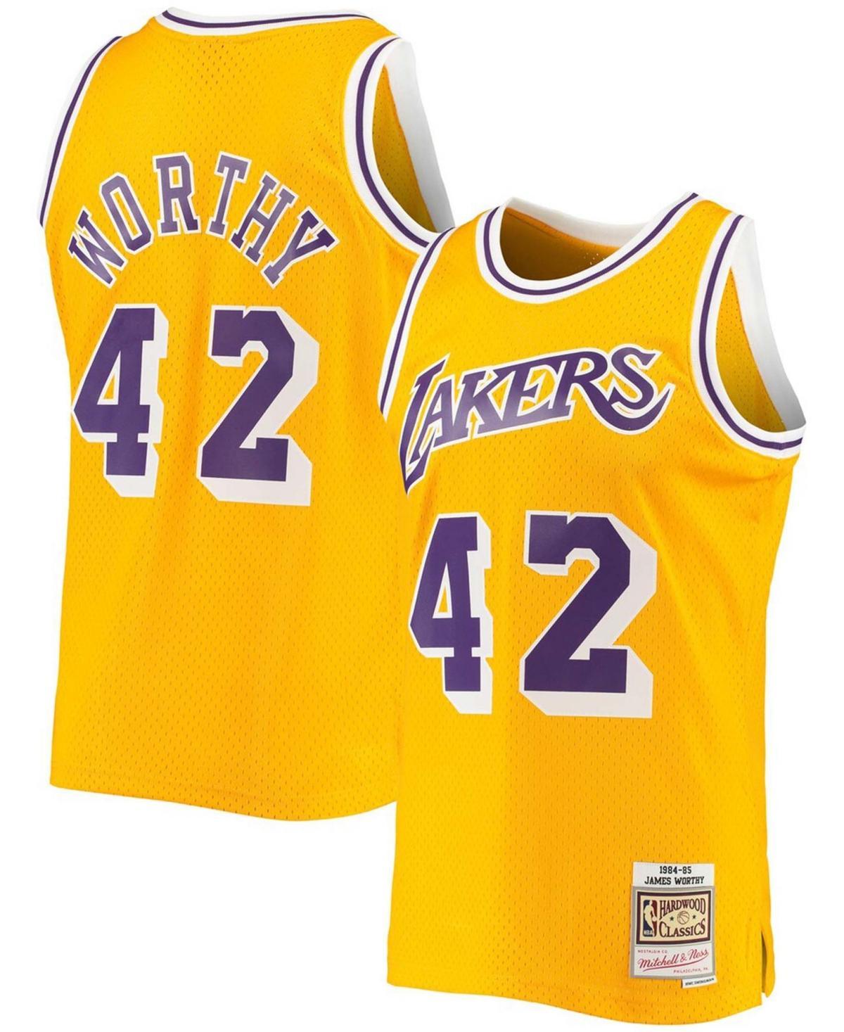 Mens Mitchell & Ness James Worthy Los Angeles Lakers 1984-85 Hardwood Classics Swingman Jersey Product Image