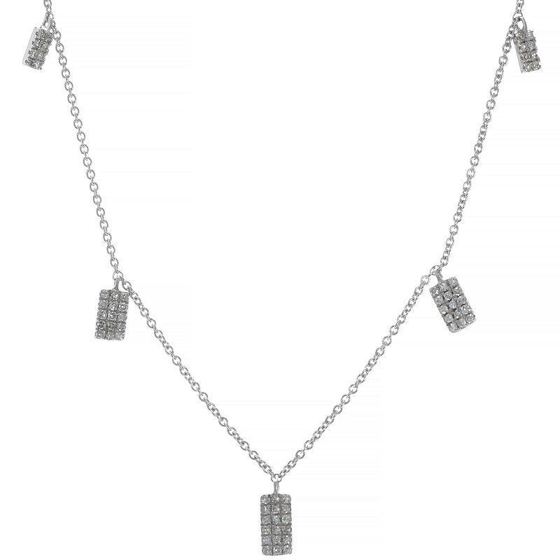 Luxle 14k White Gold 1/6 Carat T.W. Diamond Charm Necklace, Womens Product Image