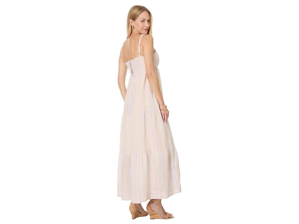 Lilly Pulitzer Javanne Linen Maxi Dress (Lilac Opal Island Secrets Stripe) Women's Dress Product Image