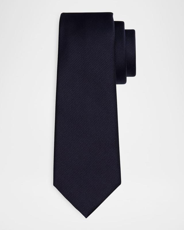 Men's Diagonal Weave Silk Tie Product Image