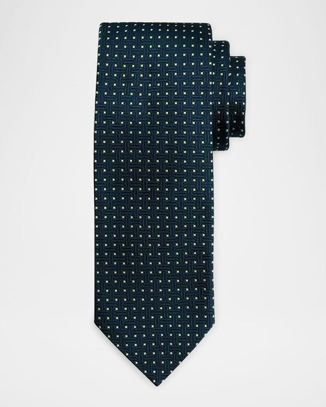 Men's Geometric Dot Silk Tie Product Image