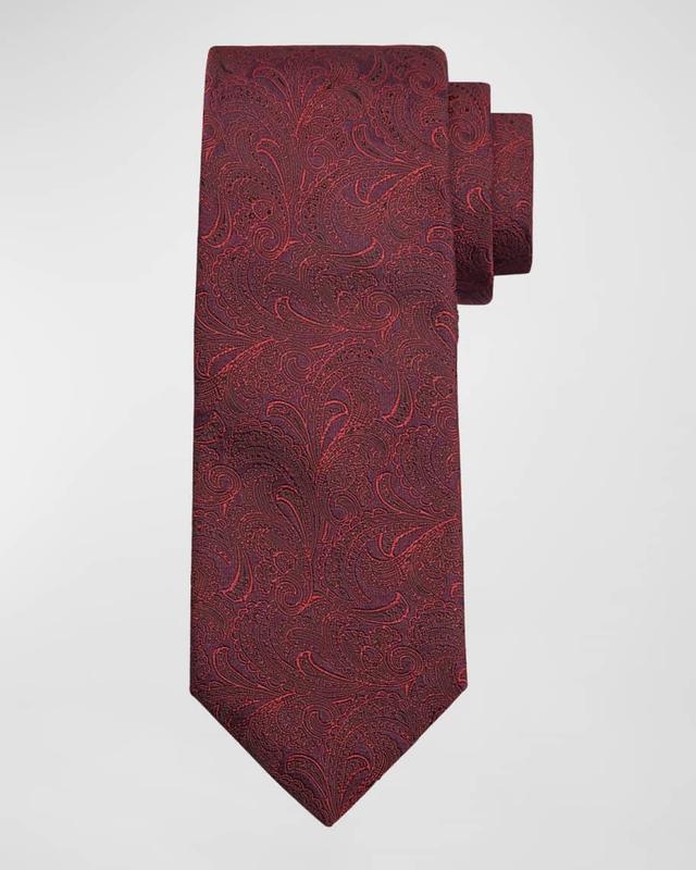 Men's Silk-Cotton Tonal Paisley Tie Product Image