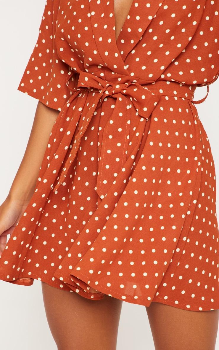 Terracotta Polka Dot Tea Dress Product Image