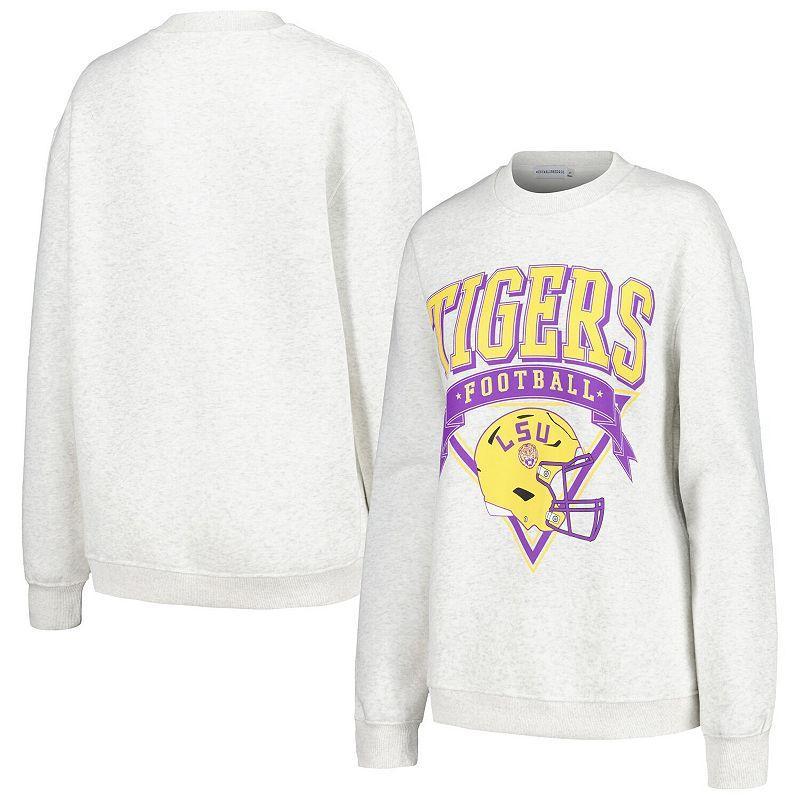 Womens Established & Co. Ash Lsu Tigers Logo Pullover Sweatshirt Product Image