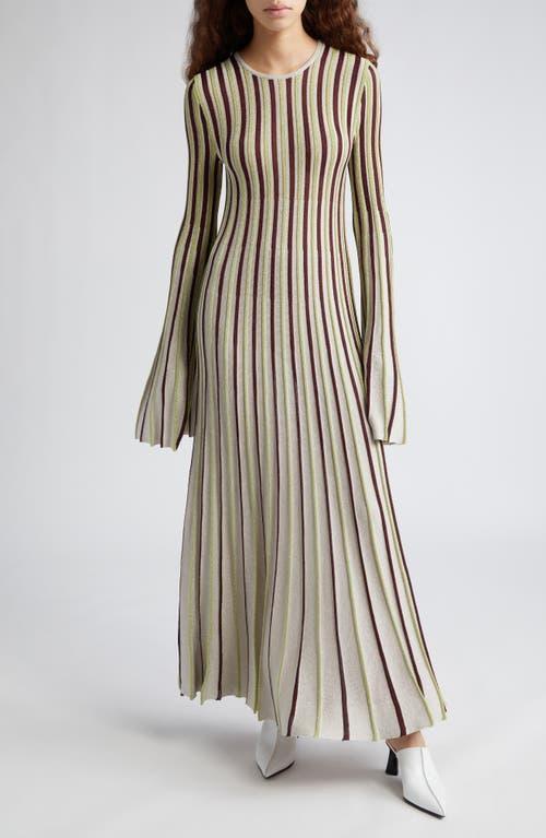 Stella McCartney Stripe Bell Sleeve Open Back Maxi Dress Product Image