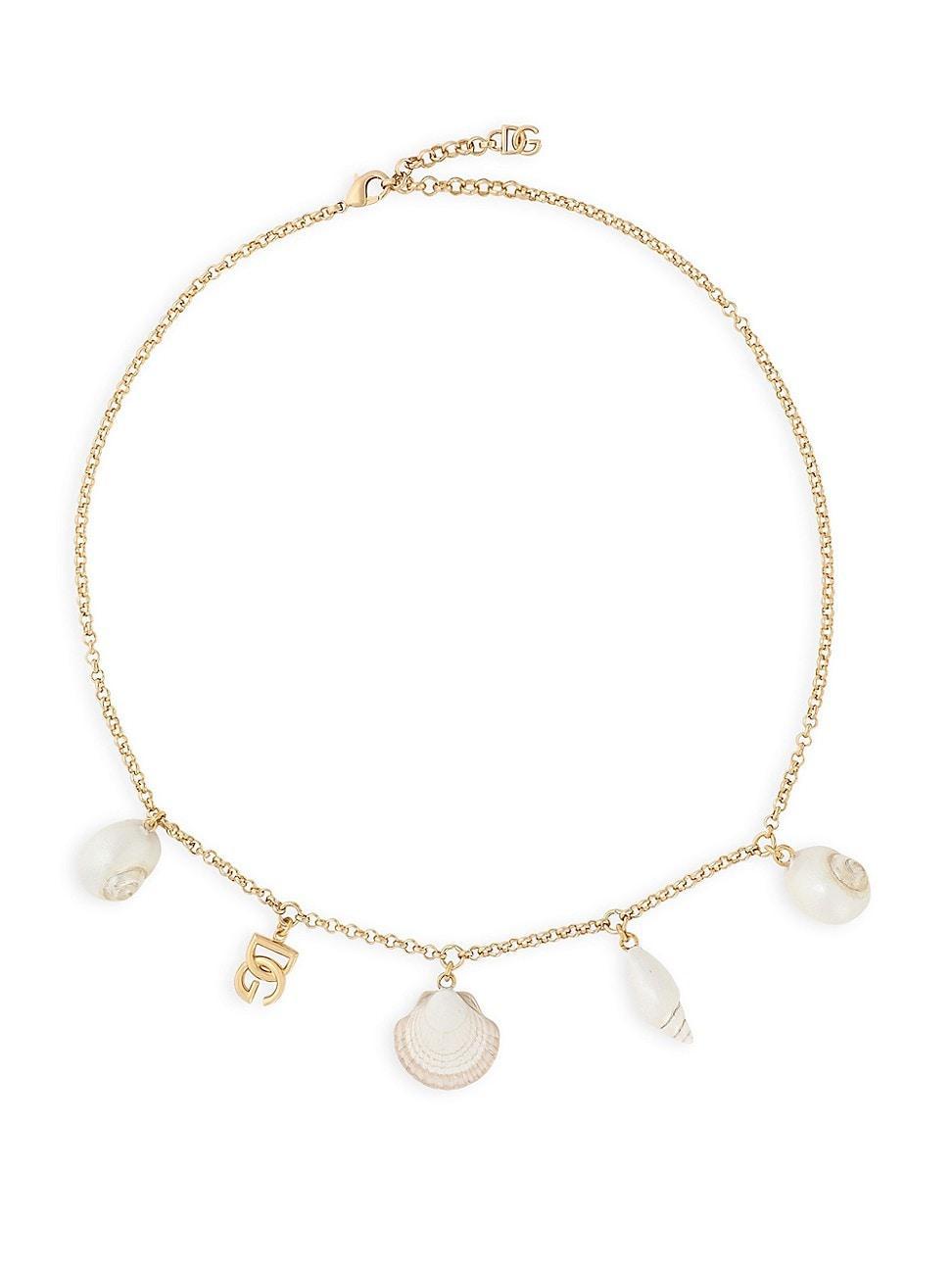 Womens Goldtone & Shell Charm Necklace Product Image