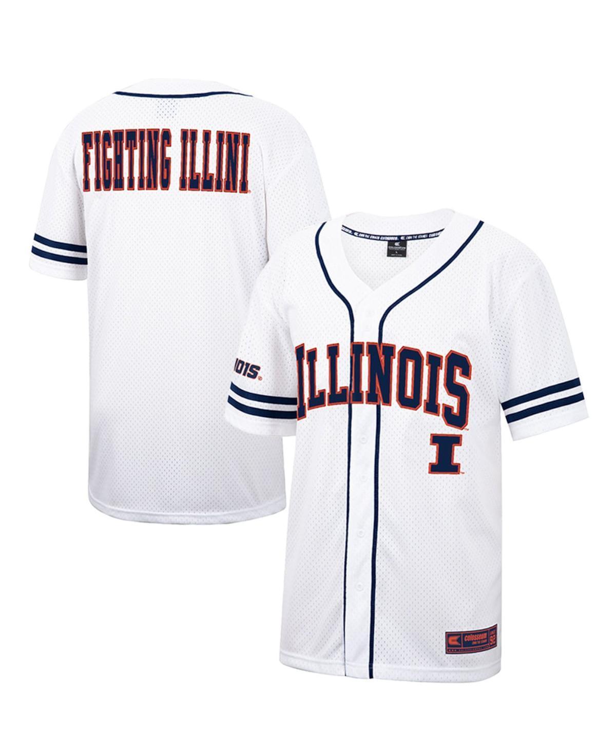 Mens Colosseum Illinois Fighting Illini Free Spirited Mesh Button-Up Baseball Jersey Product Image