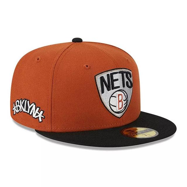 Mens New Era Rust/Black Brooklyn Nets Two-Tone 59FIFTY Fitted Hat Product Image