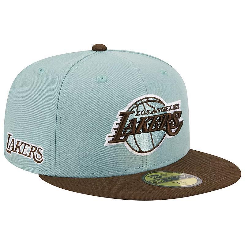 Mens New Era Blue/Brown Los Angeles Lakers Two-Tone 59FIFTY Fitted Hat Product Image