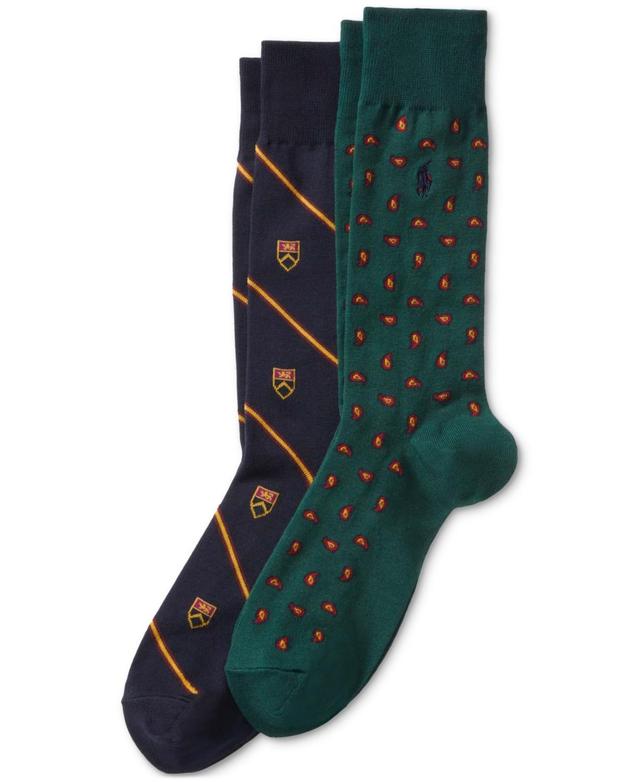 Polo Ralph Lauren Mens 2-Pk. Foulard Crest Slack Socks Product Image