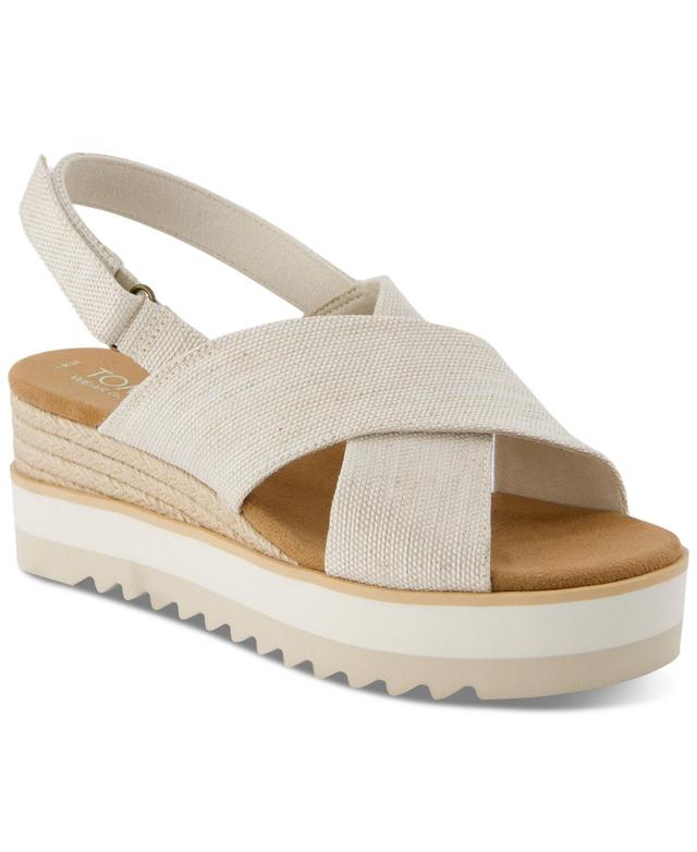 Toms Womens Diana Crossover Platform Wedge Sandals Product Image