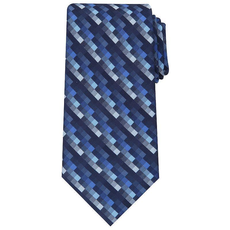 Mens Bespoke Patterned Tie, Blue Adams Product Image