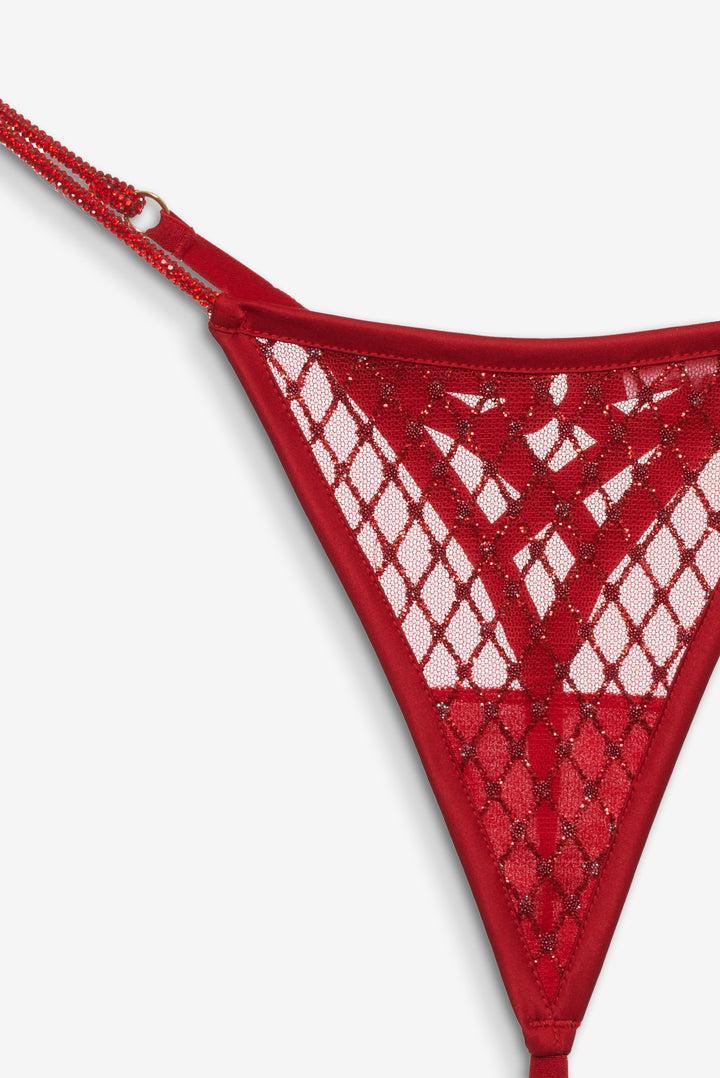 Glitter Thong Panty — Red Product Image