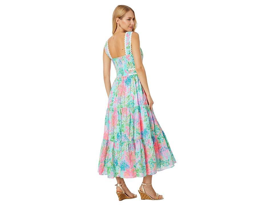 Lilly Pulitzer Pollie Cotton Midi Dress (Celestial Cay To My Heart) Women's Clothing Product Image