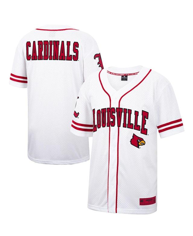 Mens Colosseum White Louisville Cardinals Free Spirited Mesh Button-Up Baseball Jersey Product Image