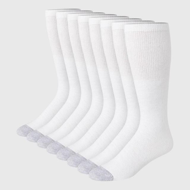Hanes Red Label Mens FreshIQ Over-the-Calf Tube Socks 8pk - White 6-12 Product Image