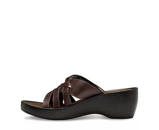 Eastland Poppy Womens Leather Slide Wedge Sandals Product Image