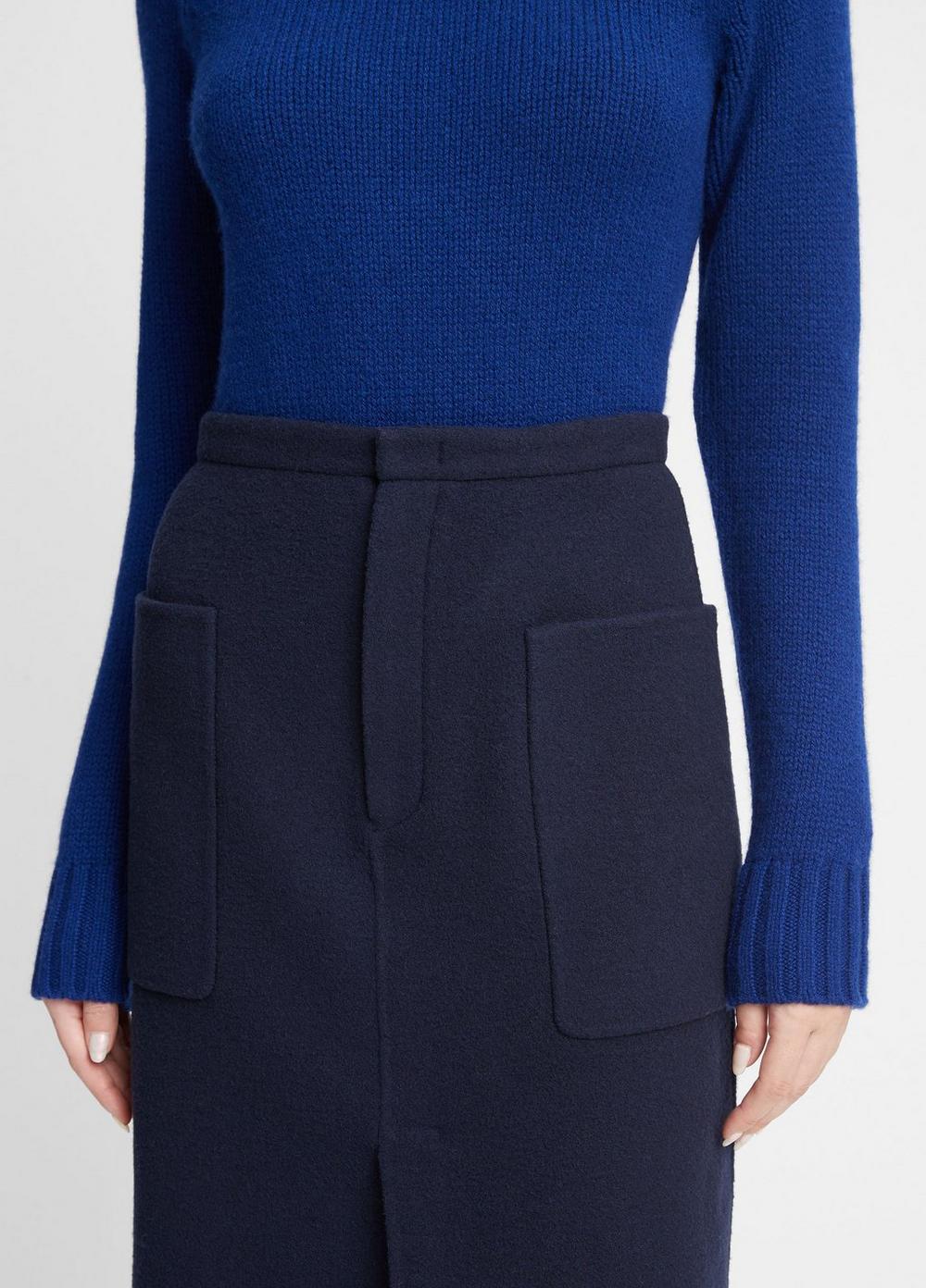 Brushed Wool-Blend Pencil Skirt Product Image