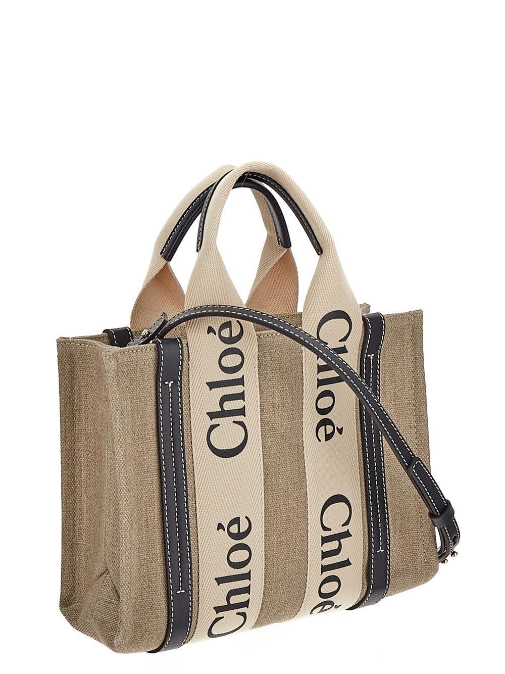 Small Woody Tote Bag In Beige Product Image