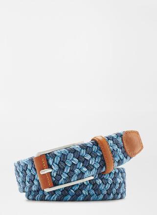 Peter Millar Mens Cotton Mlange Braided Belt | Color: Maritime | Size: 32 Product Image