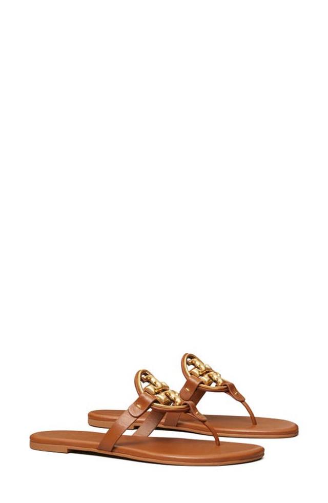 TORY BURCH Metal Miller Soft Leather Sandals In Vintage Vachetta Product Image