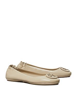 Tory Burch Womens Minnie Double T Travel Leather Ballet Flats Product Image
