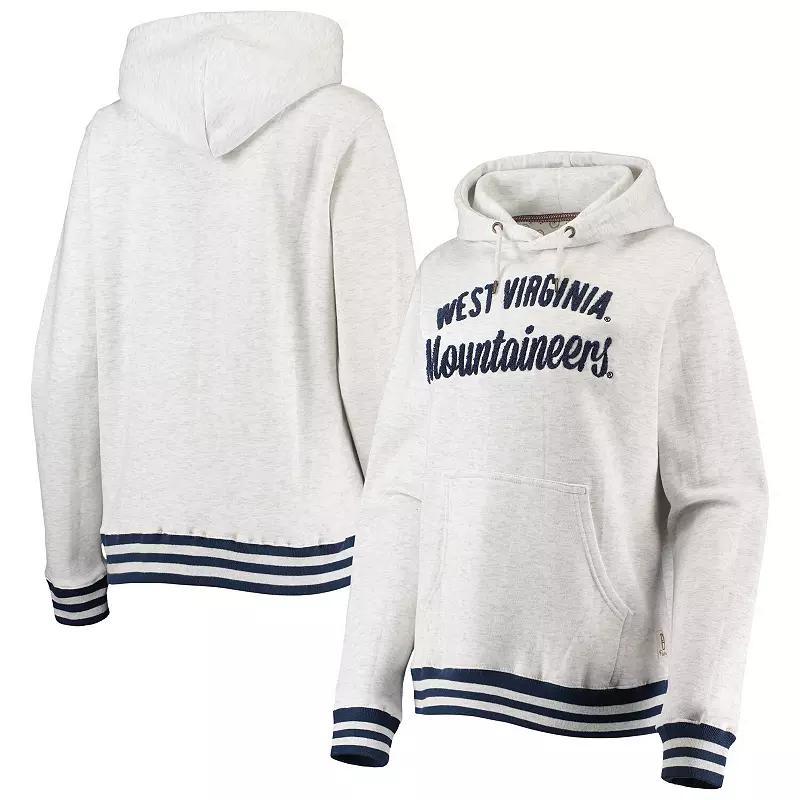 Womens Pressbox Ash West Virginia Mountaineers Santa Cruz Chenille Pullover Hoodie Product Image