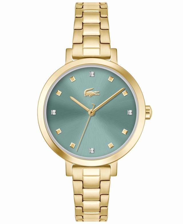 Lacoste Womens Riga Quartz Gold-Tone Stainless Steel Bracelet Watch 34mm Product Image