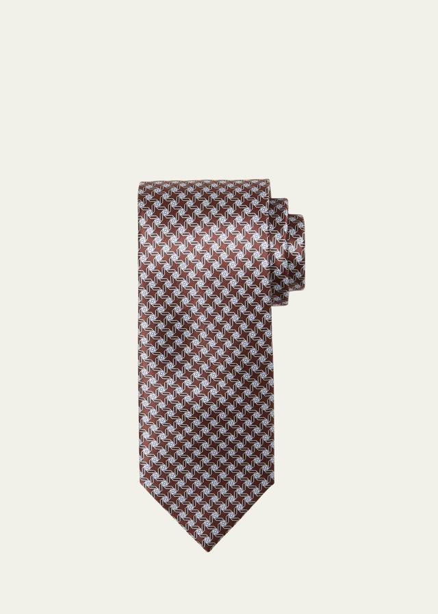 Mens Micro-Geometric Silk Tie Product Image