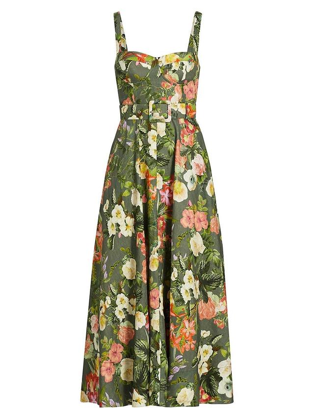 Womens Calypso Floral Linen Maxi Dress Product Image