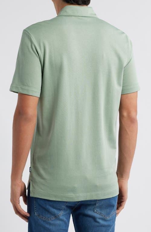 HUGO BOSS Boss Press Lyocell & Cotton Polo In Light Green Product Image