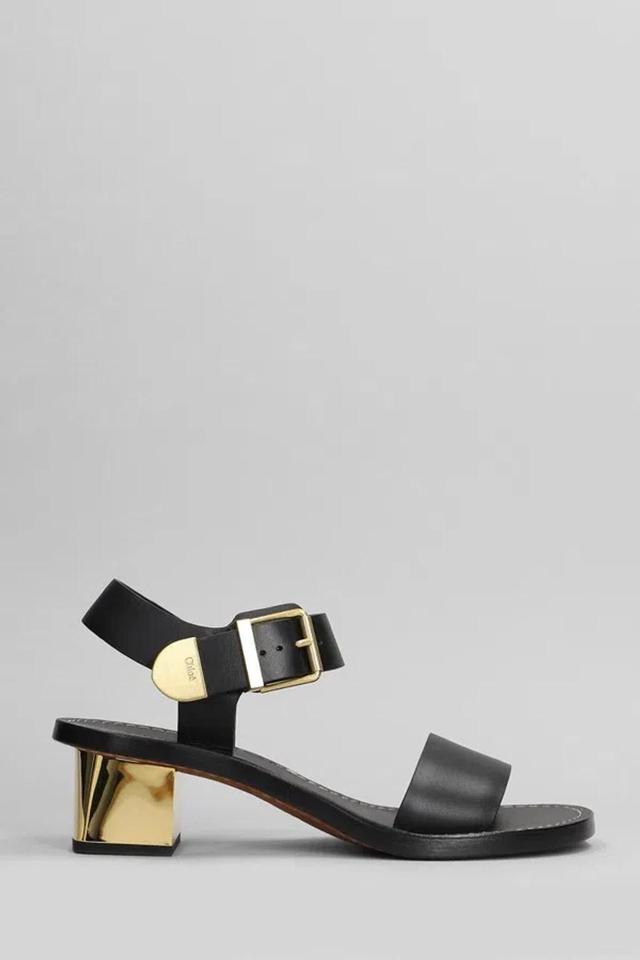 Rebecca Embellished Leather Sandals In Black Product Image