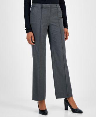 Anne Klein Womens Pintucked Straight-Leg Pants Product Image