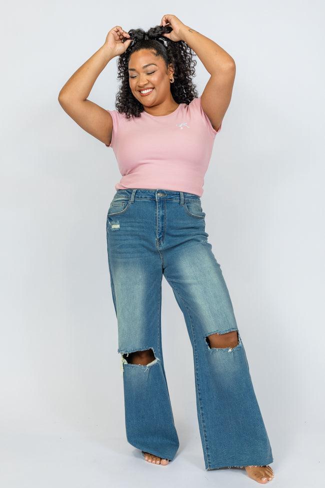 Kelsea Medium Wash Wide Leg Jeans Product Image