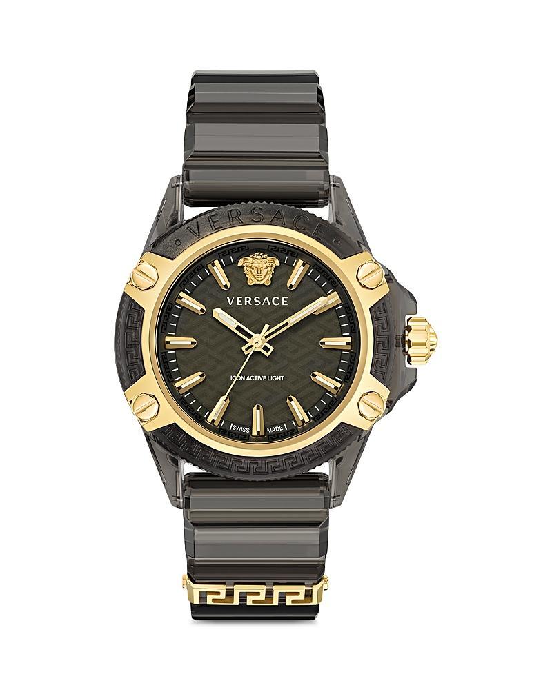 Versace Mens Swiss Icon Active Black Silicone Strap Watch 42mm Product Image