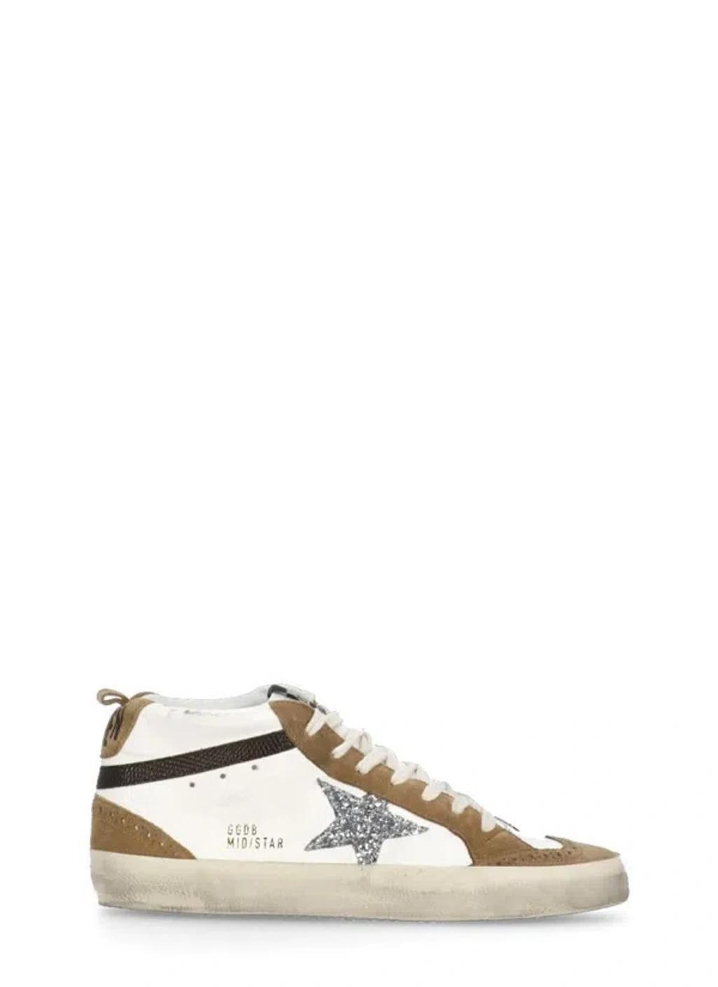 GOLDEN GOOSE Mid Star Classic Trainers In White Product Image