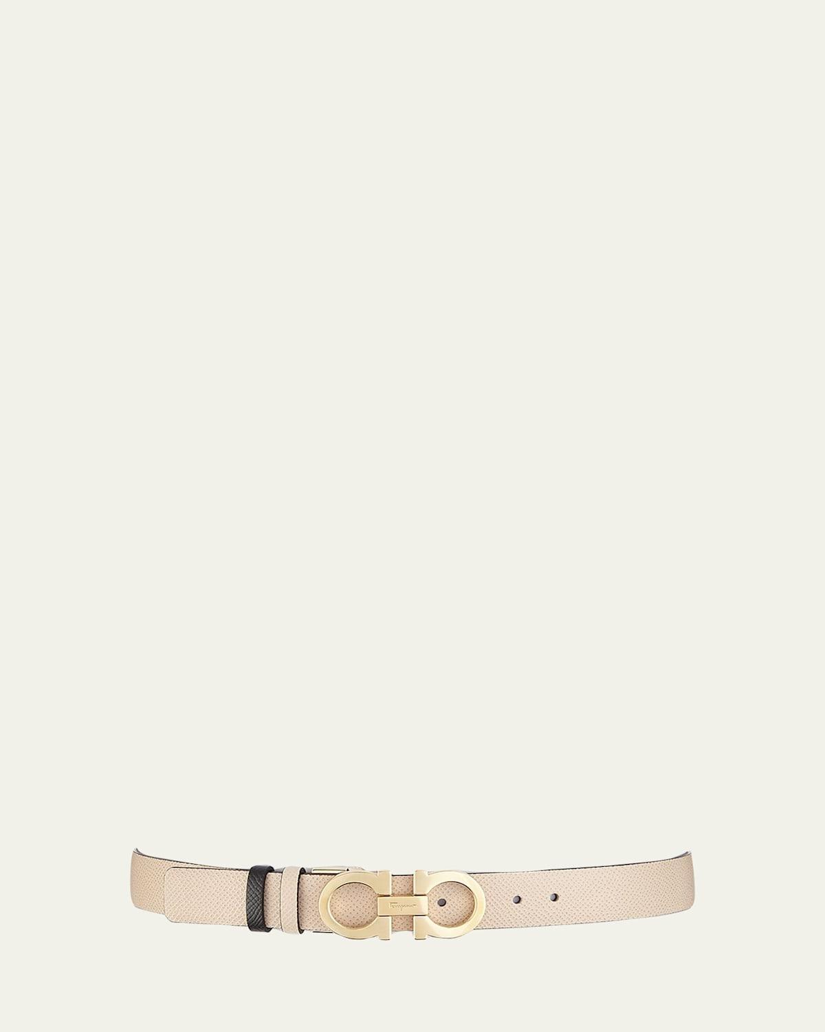 FERRAGAMO Double Gancio Reversible Leather Belt Product Image