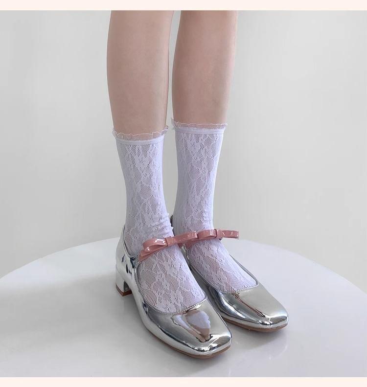 Mesh Ruffle Lace Socks Product Image