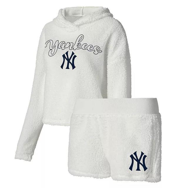 Womens Concepts Sport Cream New York Yankees Fluffy Hoodie Top & Shorts Sleep Set Product Image