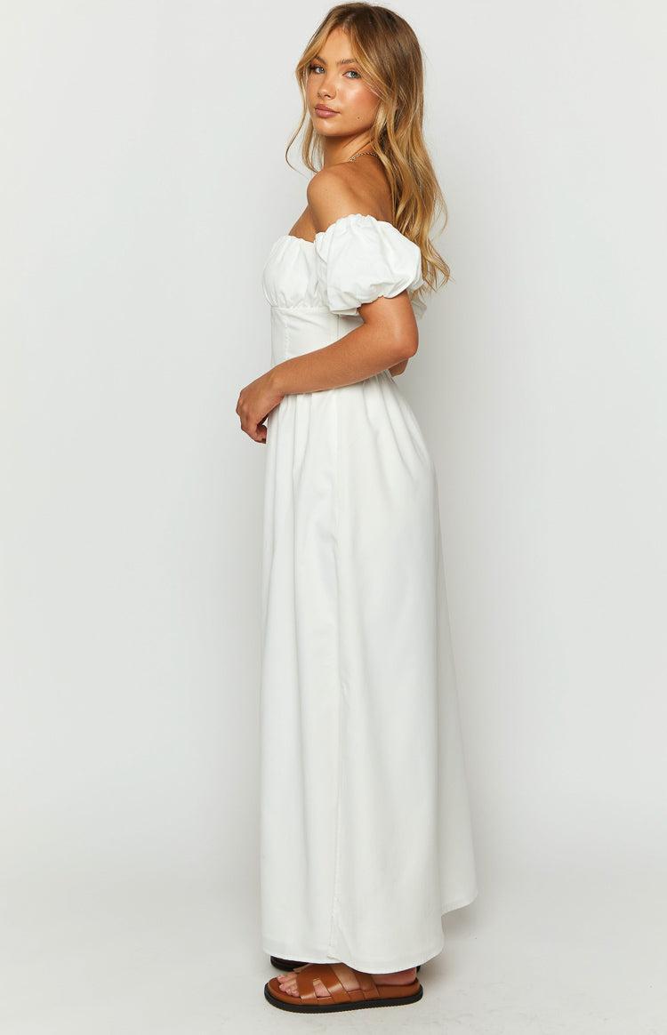 Evander White Off The Shoulder Maxi Dress Product Image