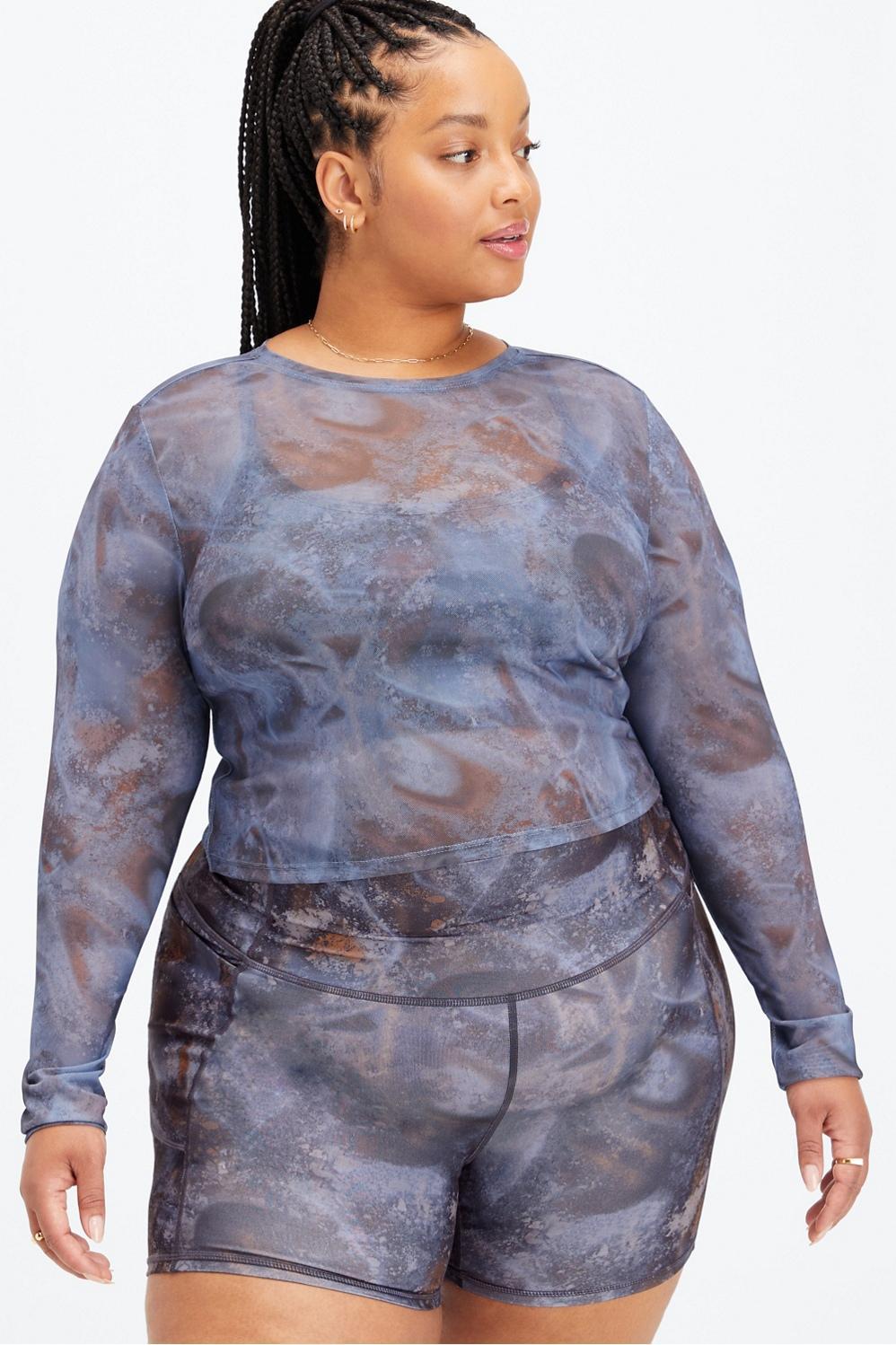 Fabletics Marie Mesh Top Womens Interstellar plus Size 4X Product Image